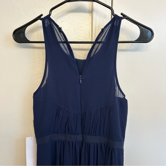 NWT BCBGeneration Navy Size 0 Full Length Dress Gown Formal Criss Cross Details - Picture 7 of 12